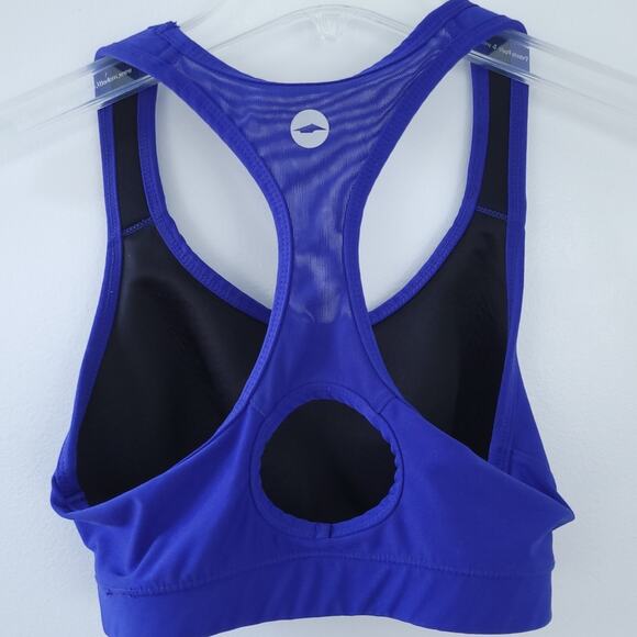 Avia Sports Bra Blue Small Racerback Athletic Workout Bra Top - Excellent - Picture 2 of 3
